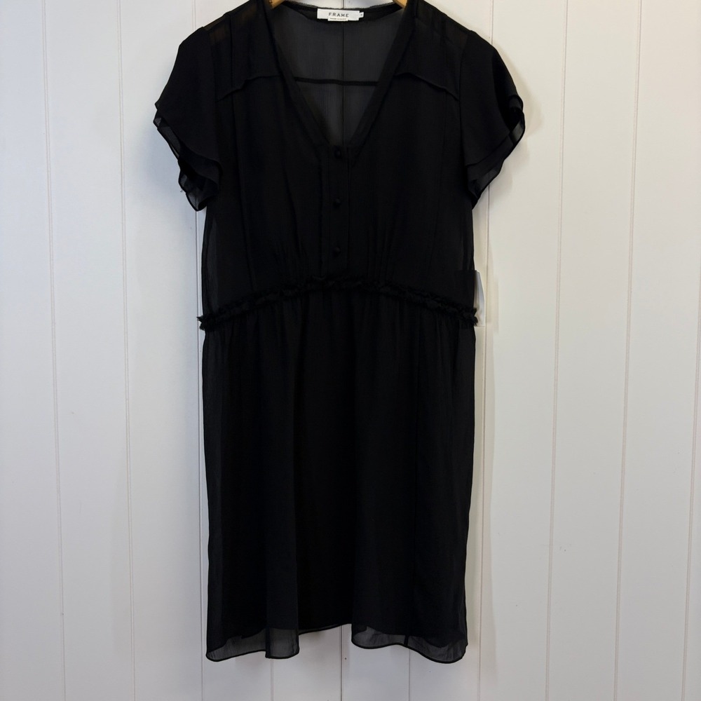 FRAME Boho Silk Overlay Dress Womens Size M Elegant Cocktail Quiet Luxury